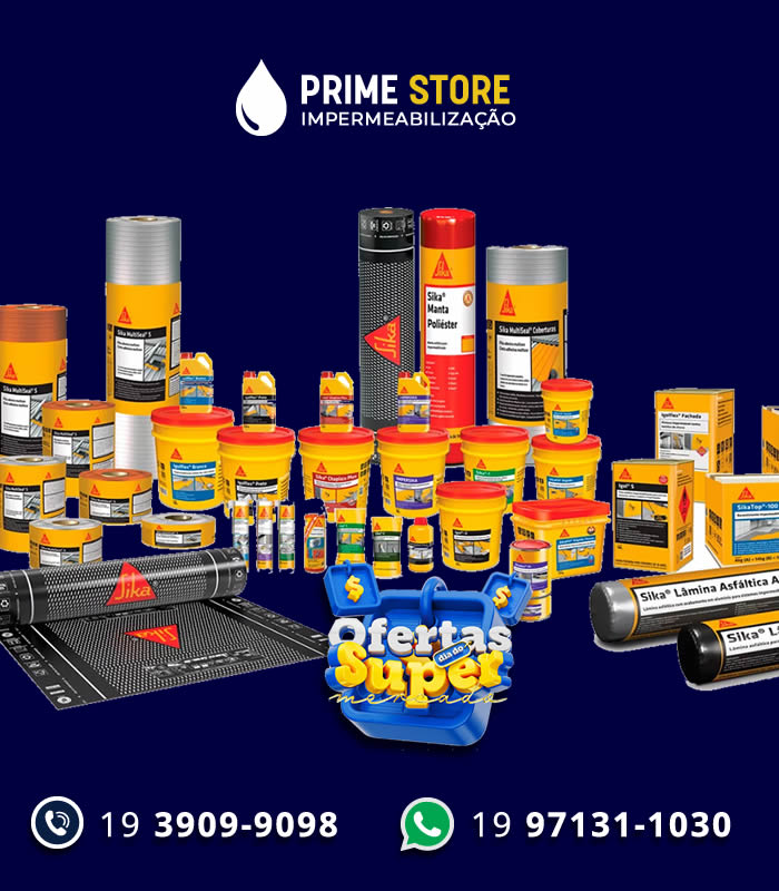 Prime Store Impermeabilização, empresa especializada em Impermeabilizantes, Mantas Asfálticas e Mantas Líquidas. 